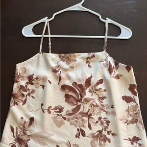 Abercrombie & Fitch Cream Cami with Brown Floral Print